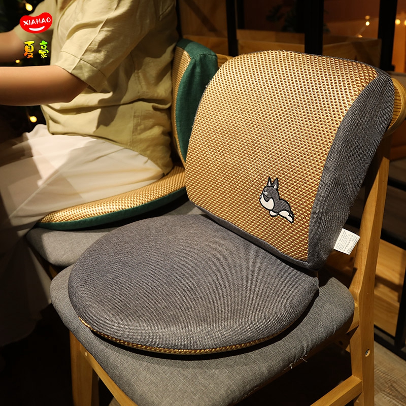 夏季凉席办公室腰靠护腰汽车腰枕座椅靠背垫抱枕靠垫靠枕靠背久坐