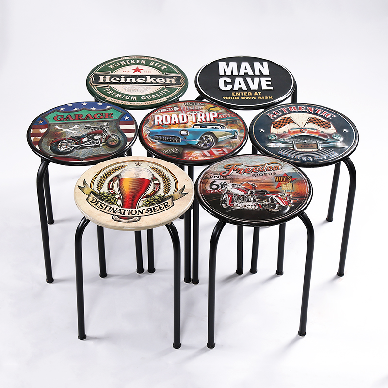 美式LOFT酒吧摆件复古工业风格酒吧咖啡厅椅子吧台凳子铁艺装饰品