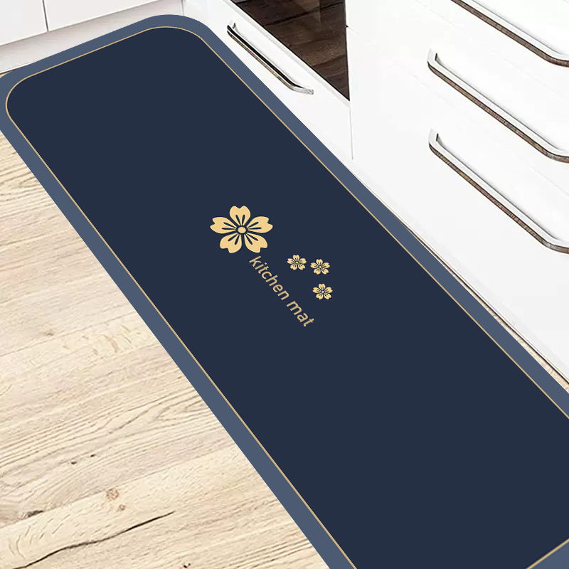 厨房门口地垫防滑防油吸水脚垫硅藻泥可擦免洗垫花朵耐脏定制地毯