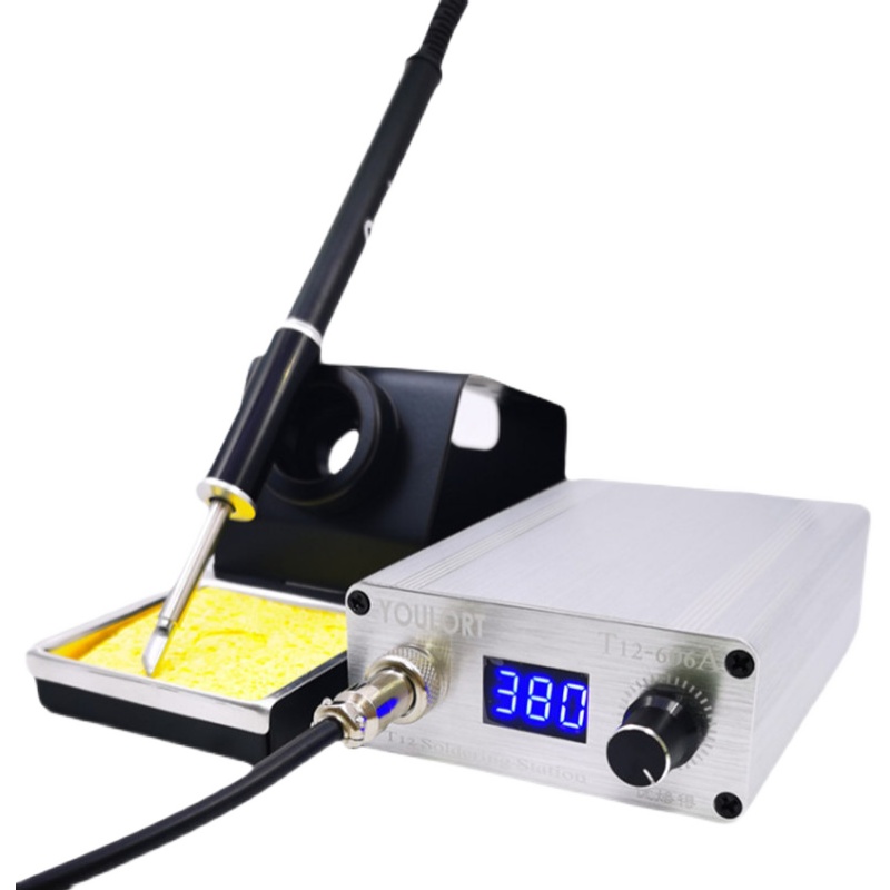 YOULORT T12焊台大功率数显电烙铁可调恒温手机维修飞线工具606A