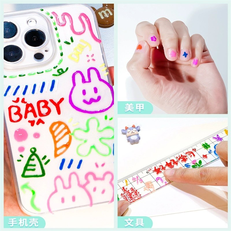 3D立体果冻笔荧光标记笔变色闪光咕卡手帐学生专用记号笔少女心手