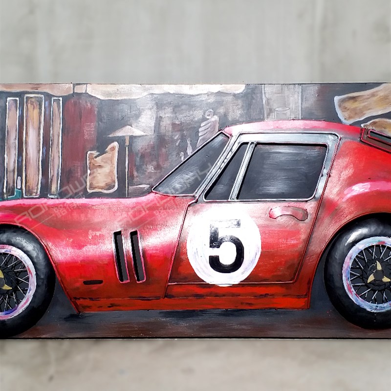 酒吧装饰画复古工业风咖啡厅清吧家居沙发背景墙壁挂画立体铁皮画图片