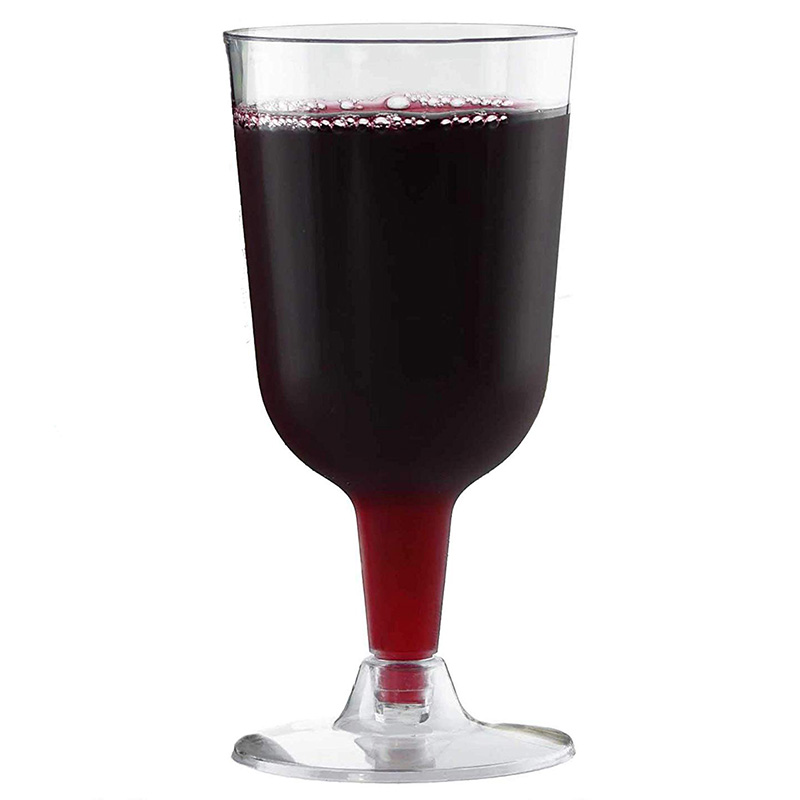 透明塑料高脚杯10只装一次性红酒杯190毫升展会品鉴杯子果酒
