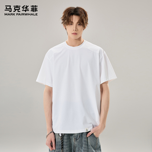 马克华菲短袖t恤男2026新款潮牌复古情侣白色圆领速干运动打底衫2