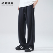 马克华菲休闲裤 子加绒直筒抽绳运动卫裤 男士 秋冬高街垂坠感潮流裤