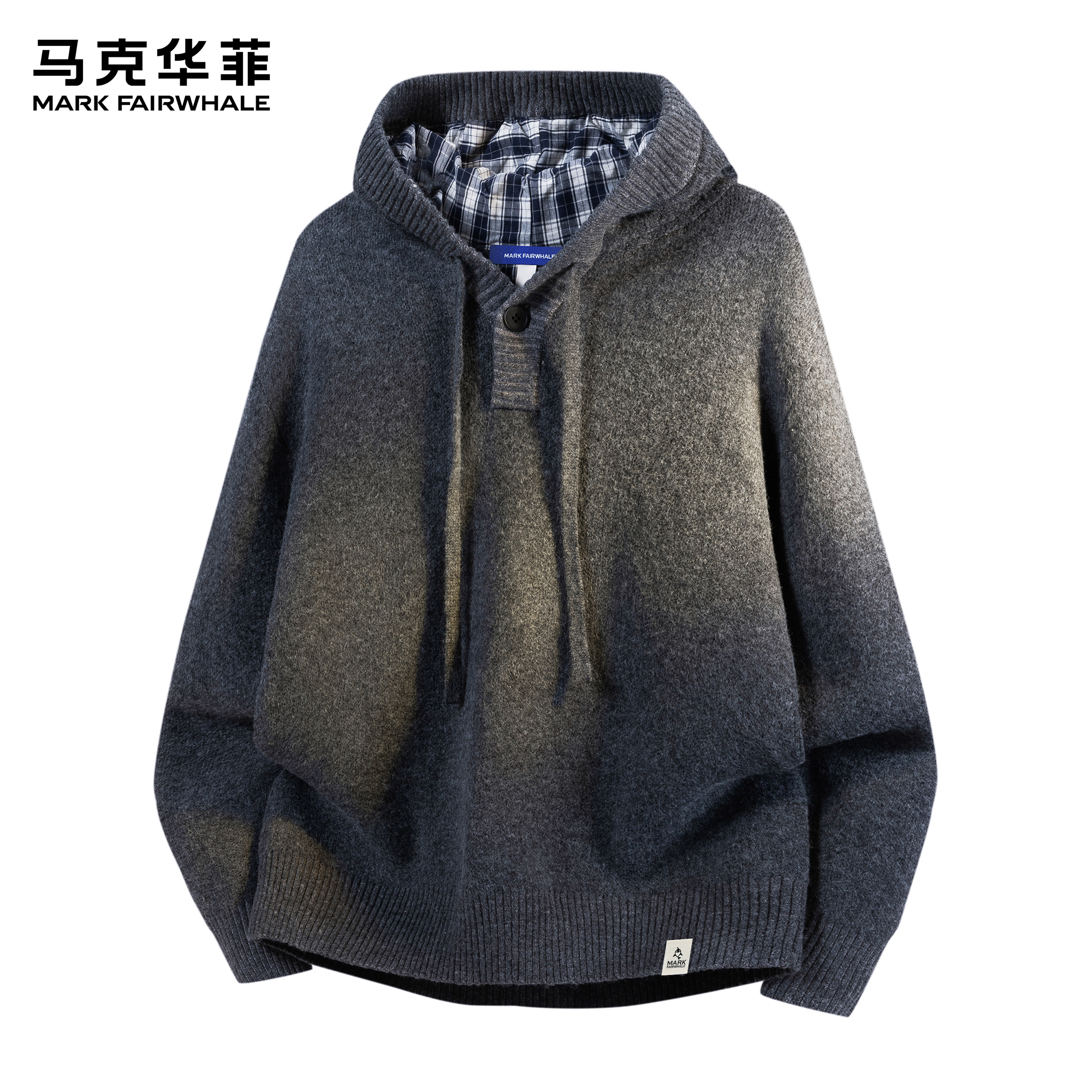 马克华菲针织毛衫男新款冬季潮牌加厚保暖慵懒风男生复古宽松毛衣