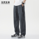 潮牌直筒宽松垂感天丝复古运动卫裤 马克华菲莱赛尔休闲裤 男春秋季