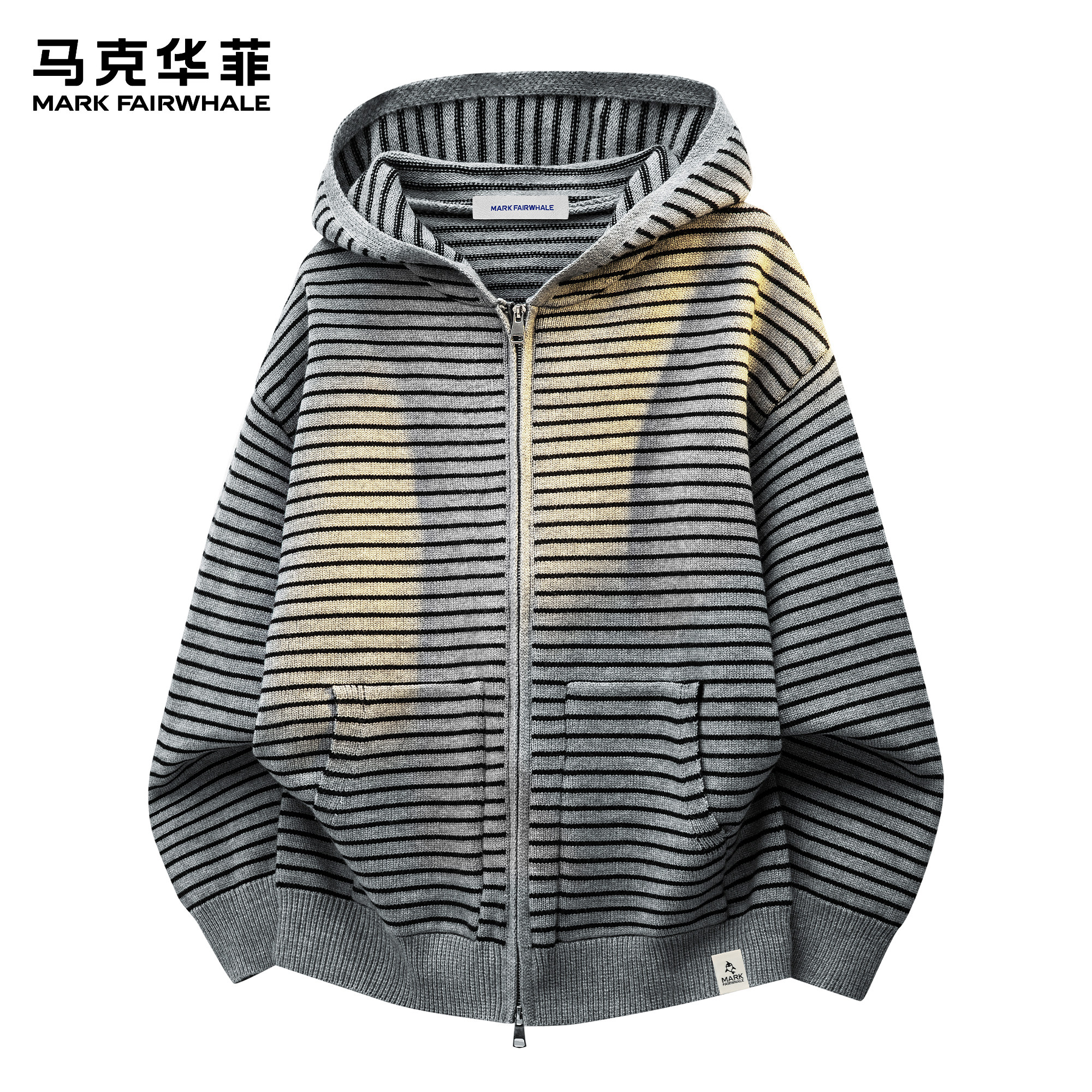 马克华菲毛衣外套男新款潮牌日系复古慵懒风条纹宽松连帽针织开衫,男装,针织衫/毛衣,淘宝优惠券,粉丝福利购,淘宝优惠卷