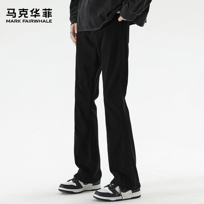 马克华菲牛仔裤男款春秋潮牌美式高街复古cleanfit痞帅微喇阔腿裤