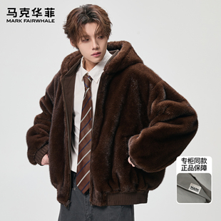 马克华菲夹克男新款春秋季潮牌美拉德复古加厚保暖两面穿宽松外套