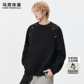体恤衫 马克华菲卫衣男生秋冬加绒美式 复古撞色运动设计感圆领长袖