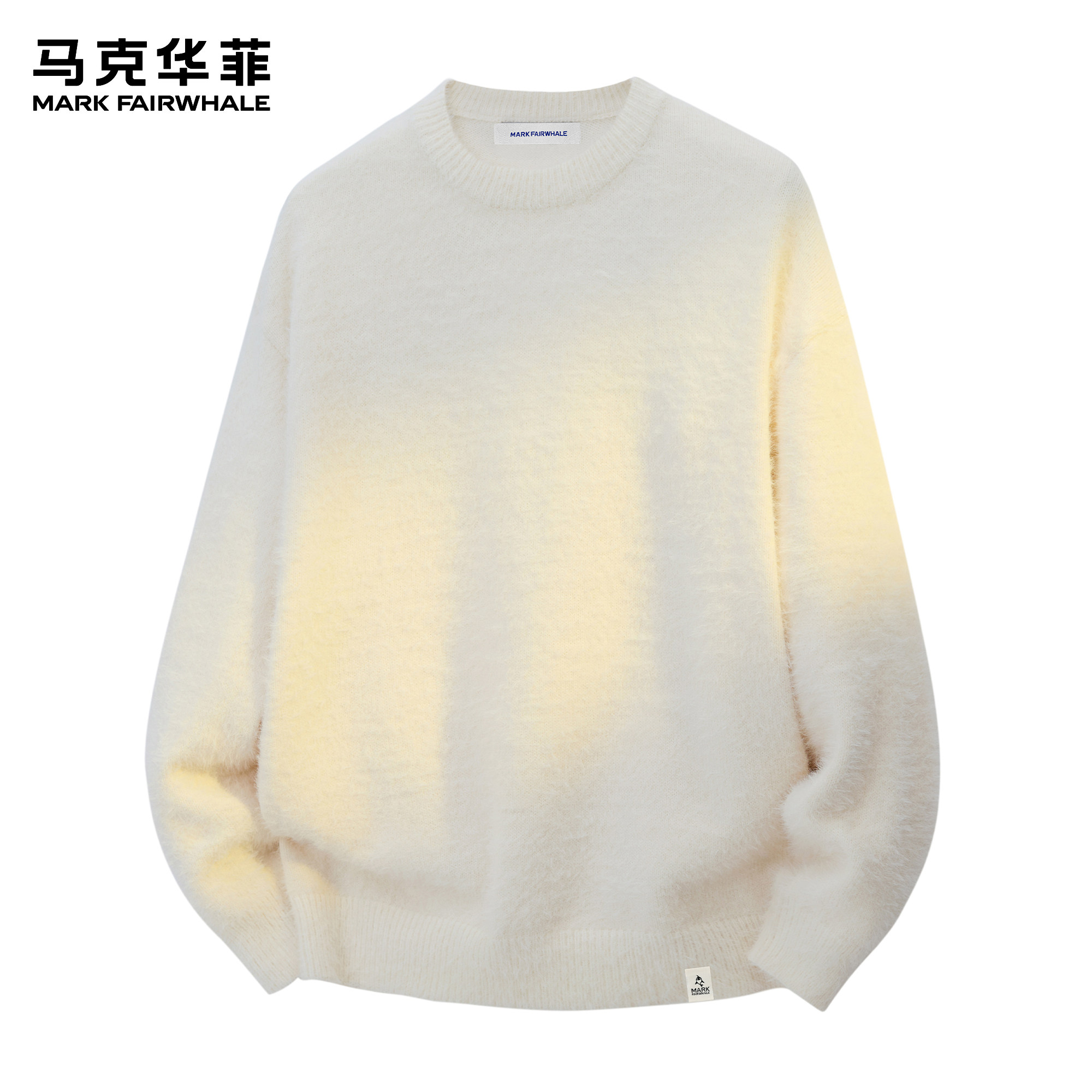 马克华菲圆领针织衫男款秋冬潮牌韩版软糯重磅情侣装oversize毛衣