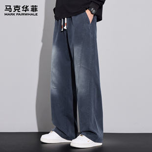 马克华菲工装裤男新款潮牌日系做旧cityboy高街莱赛尔天丝伞兵裤
