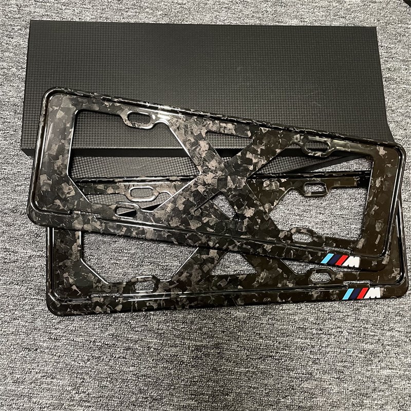 3K煅造真碳纤维宝马车牌照边框架X3X5X6X13系5系7系6系M/GT牌照托