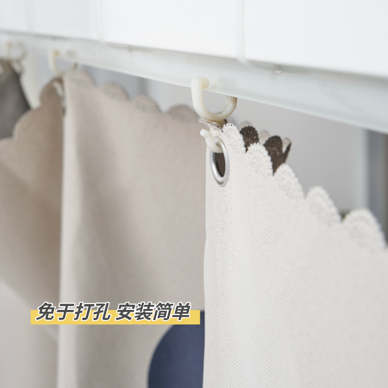 学生宿舍牀帘神器轨道下铺蚊帐轨道滑轮寝室牀帘支架弯曲U型导轨