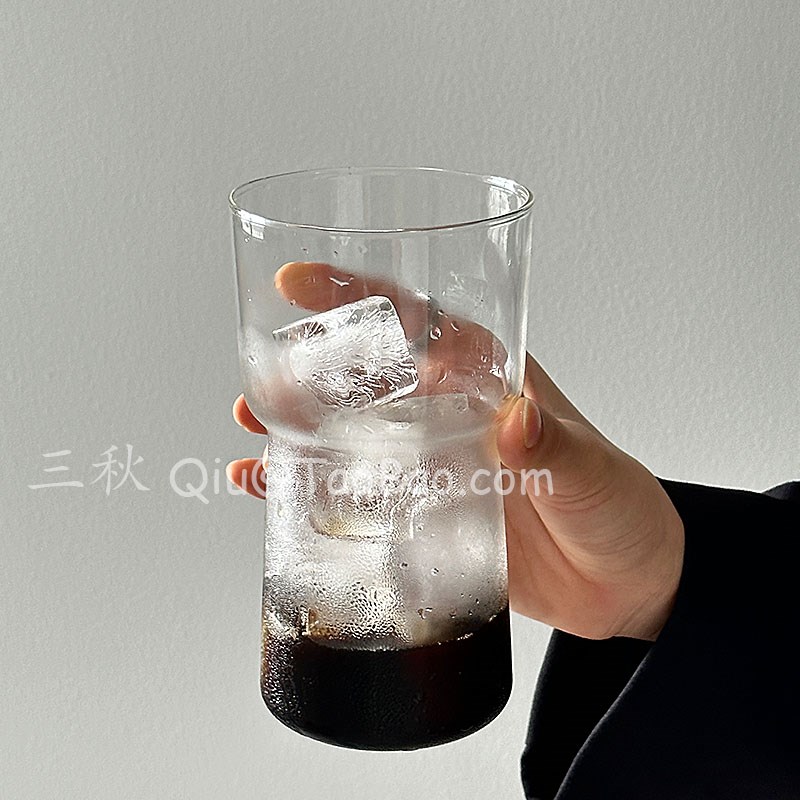 三秋Sanq复古耐热玻璃杯大容量水果茶杯咖啡杯饮品杯苏打气泡水杯