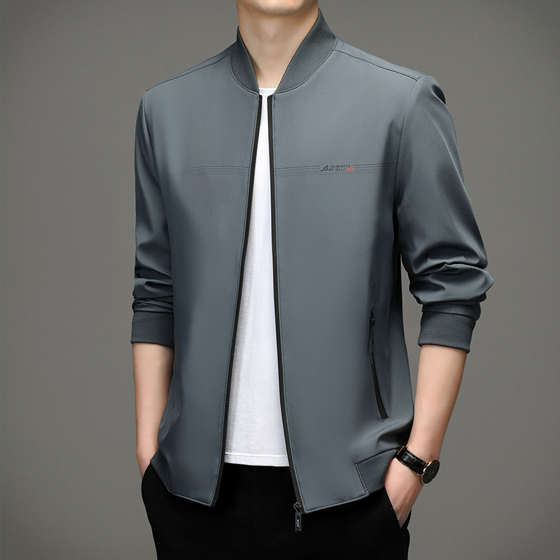 爸爸外套春秋季薄款中老年男士夹克衫2023年新款中年人春装上衣服