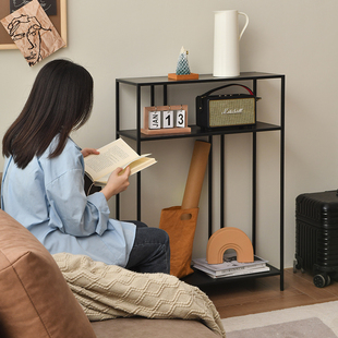 北欧落地玄关桌铁艺墙边桌装饰简约客厅置物架办公室收纳架展示架