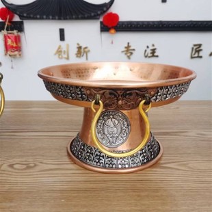 供果盘家用民族风八吉祥仿尼泊尔手工托盘装 藏式 饰家居盘茶盘摆件