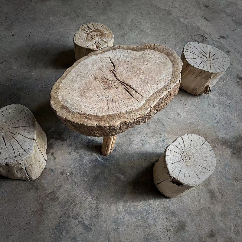 风化木茶几铁栎木铁力木老木头茶几榻榻米客厅民宿特色小茶桌