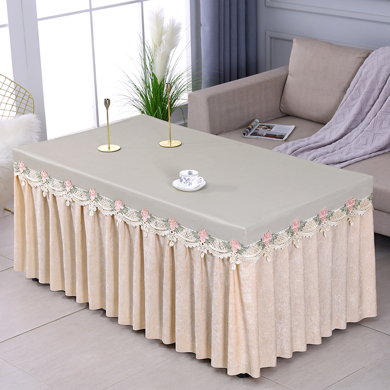 新款桌布防水防油易檫耐脏夏季烤火桌罩四季雪尼尔布长方形一体式