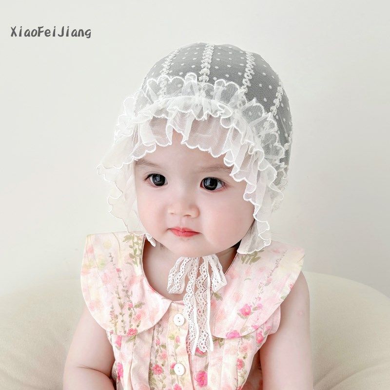 婴儿防晒帽夏季蕾丝花边可爱公主风拍照外出小月龄宝宝帽子夏薄款,童装/婴儿装/亲子装,帽子,淘宝优惠券,粉丝福利购,淘宝优惠卷
