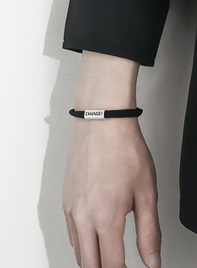 纯银手链男潮韩版个性男士手绳女简约红绳情侣七夕情人节礼物手饰