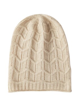 山羊绒2025秋冬新款女高端针织户外护耳保暖提花针织休闲包头帽