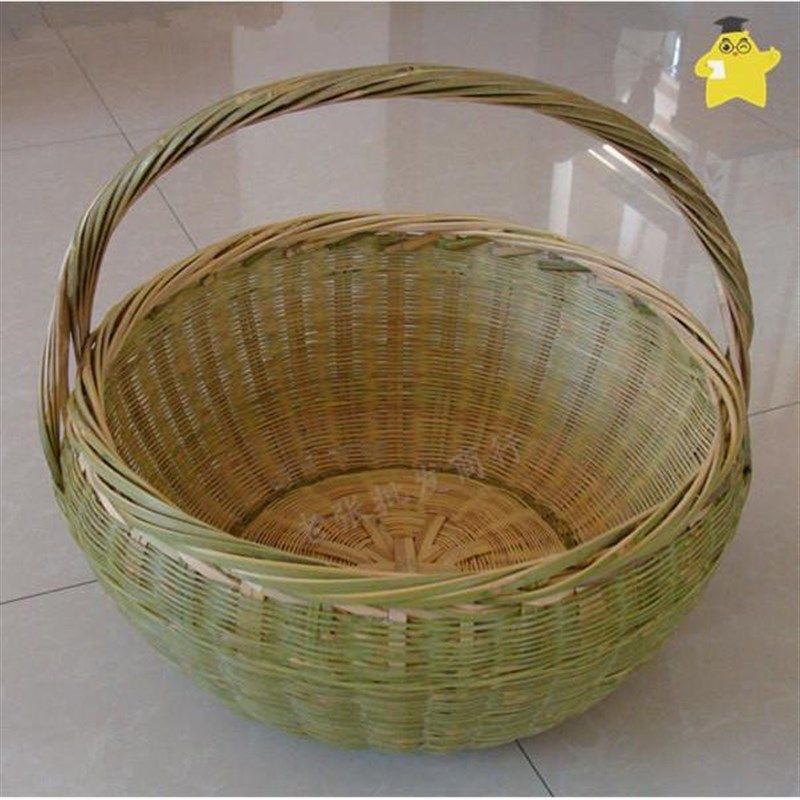 篮子竹编大号老式竹编篮子水果编织筐老式手提篮菜篮子农村装鸡蛋,收纳整理,购物篮,淘宝优惠券,粉丝福利购,淘宝优惠卷