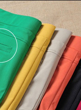 中老年裤子女春秋薄款宽松韩版九分裤黑色显瘦高腰松紧腰大码女裤