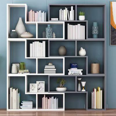 创意书架置物架落地简约现代小书柜客厅隔断自由组合格子柜展示架