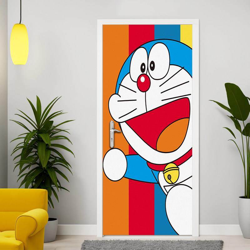 卡通机器猫自粘门贴纸加厚毛毡厨房卫生间旧门翻新装饰门贴墙贴纸,家居饰品,门贴,淘宝优惠券,粉丝福利购,淘宝优惠卷