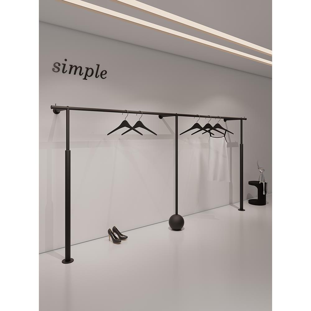 服装店衣架展示架铁艺上墙衣服架子墙上挂衣架女装专用货架陈列架