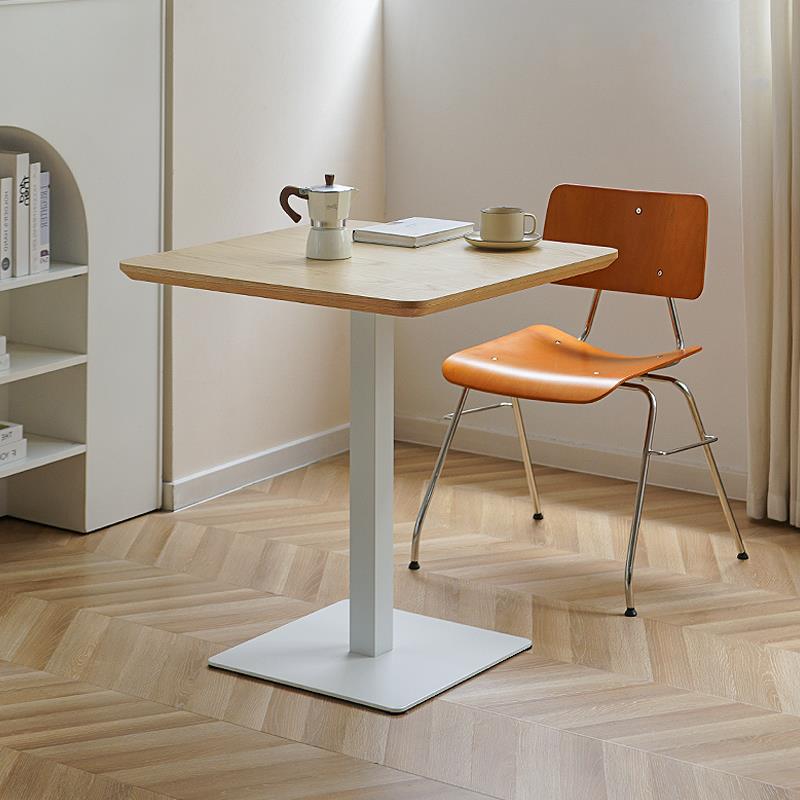 北欧复古实木小方桌正方形餐桌商用售楼处洽谈桌椅奶茶店咖啡桌子