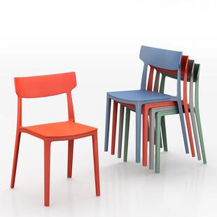 简约可堆叠休闲椅休息室茶水间洽谈时尚椅子公共区域等候座椅家具