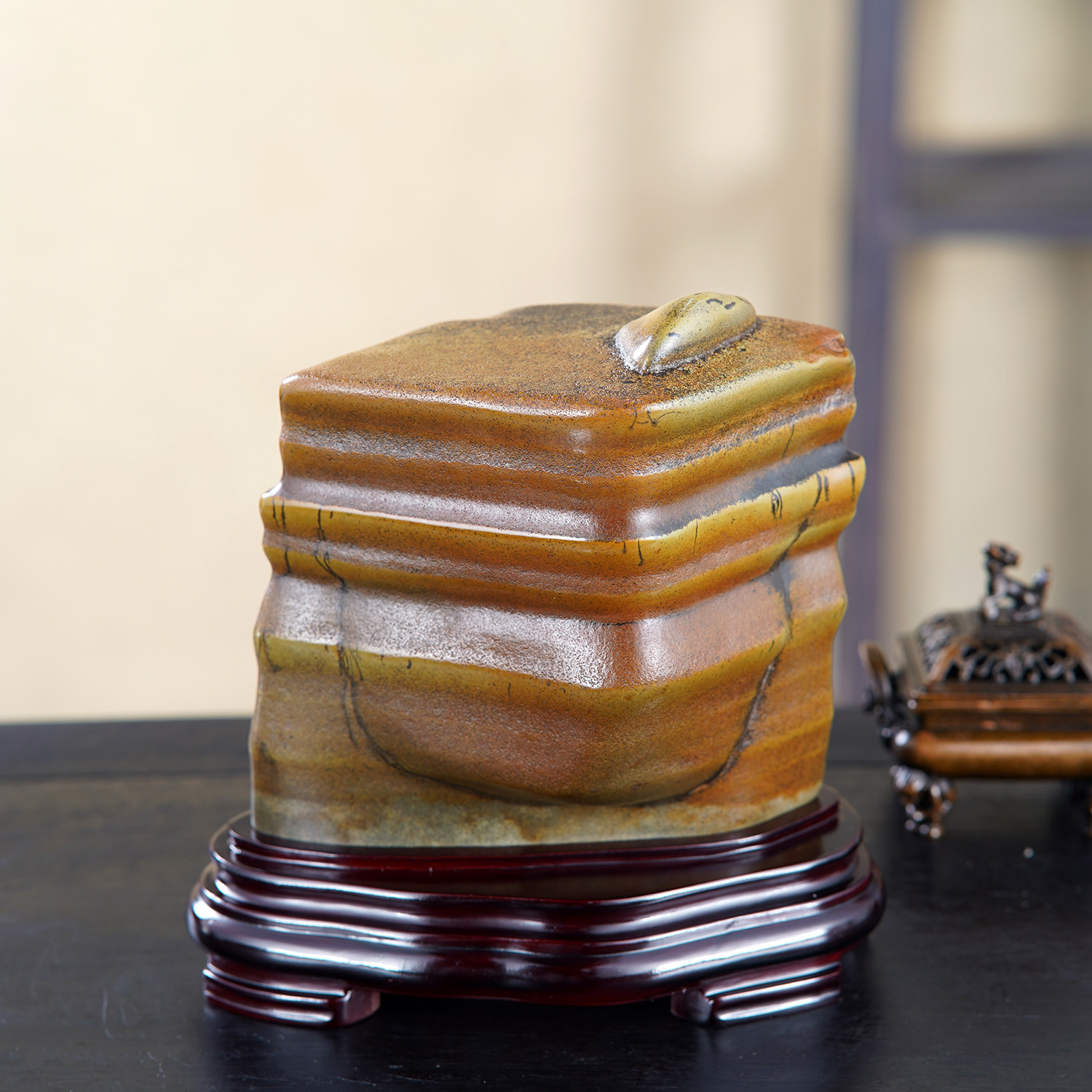 顶爷天然原石奇石【步步高升】广西大化石收藏观赏镇宅靠山石摆件