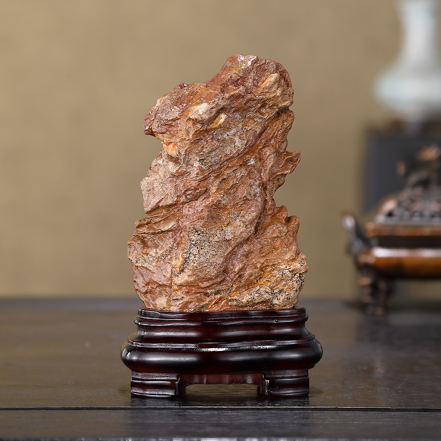 顶爷天然原石奇石【凌岩雄鹰风凌石】收藏招财镇宅靠山石把玩摆件