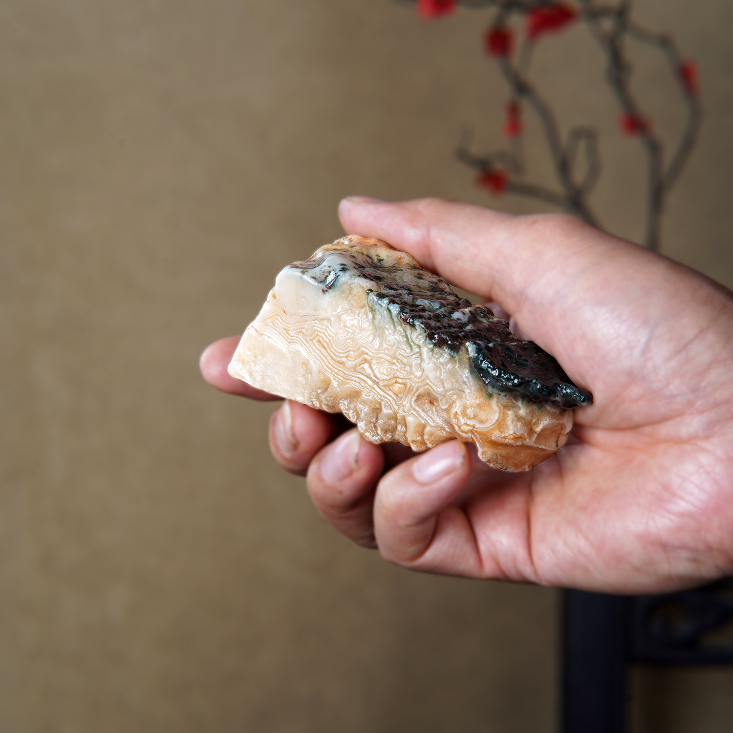 顶爷天然原石奇石【戈壁石沙漠漆】收藏镇宅靠山观赏修心把玩摆件