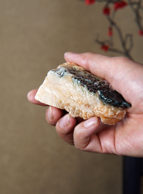 顶爷奇石原石靠山收藏戈壁石摆件