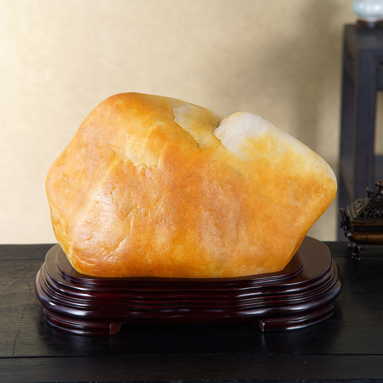 顶爷天然原石奇石【金兔呈祥】黄蜡石收藏装饰摆件镇宅把玩靠山石