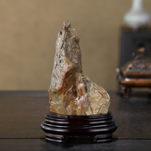 顶爷天然原石奇石【悟道高人戈壁牙石】沙漠漆收藏镇宅靠山摆件