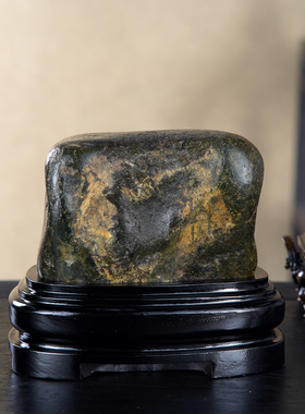 顶爷奇石原石和和田青玉籽料摆件