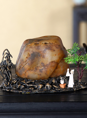 顶爷奇石原石靠山石装饰收藏摆件