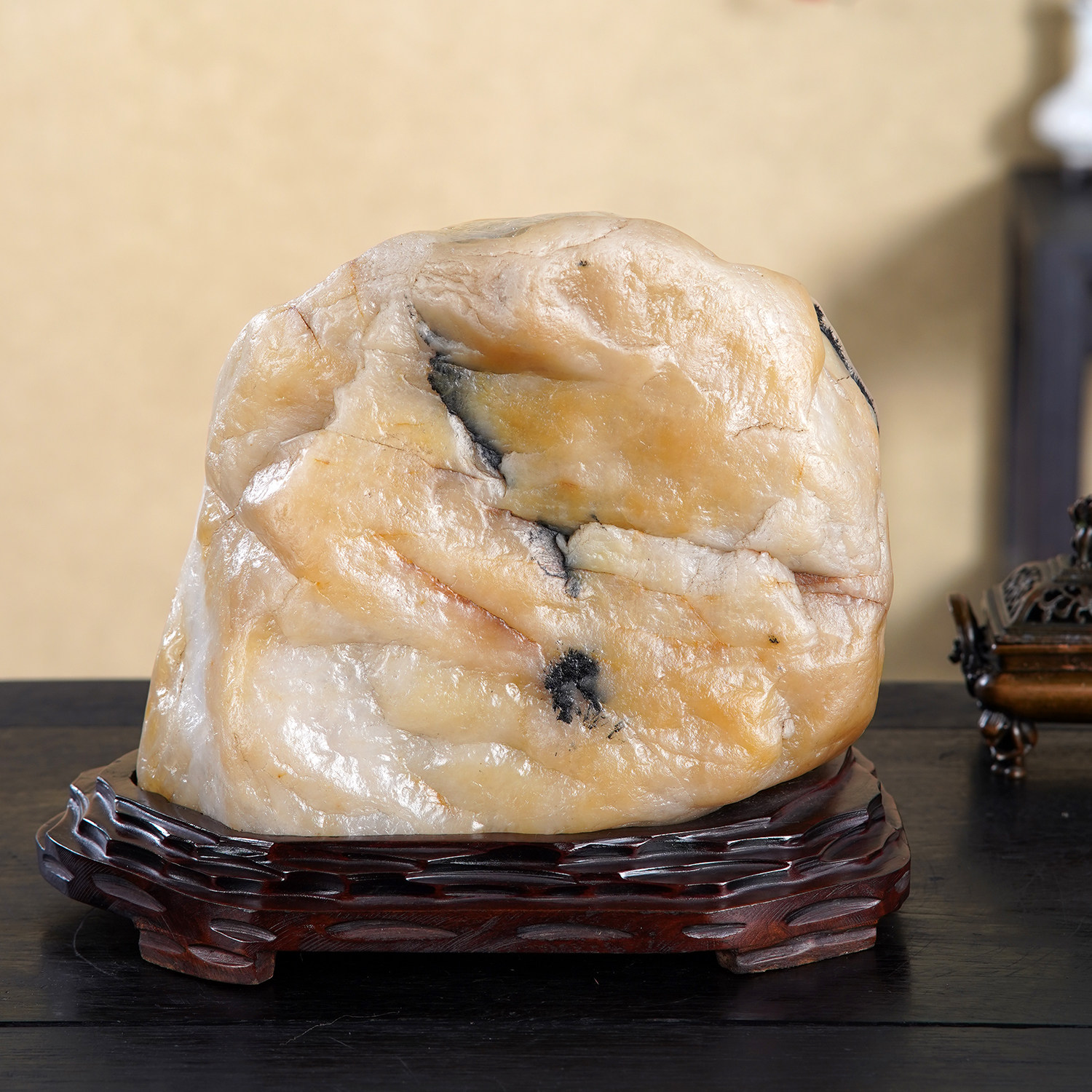 顶爷奇石原石靠山石装饰收藏摆件