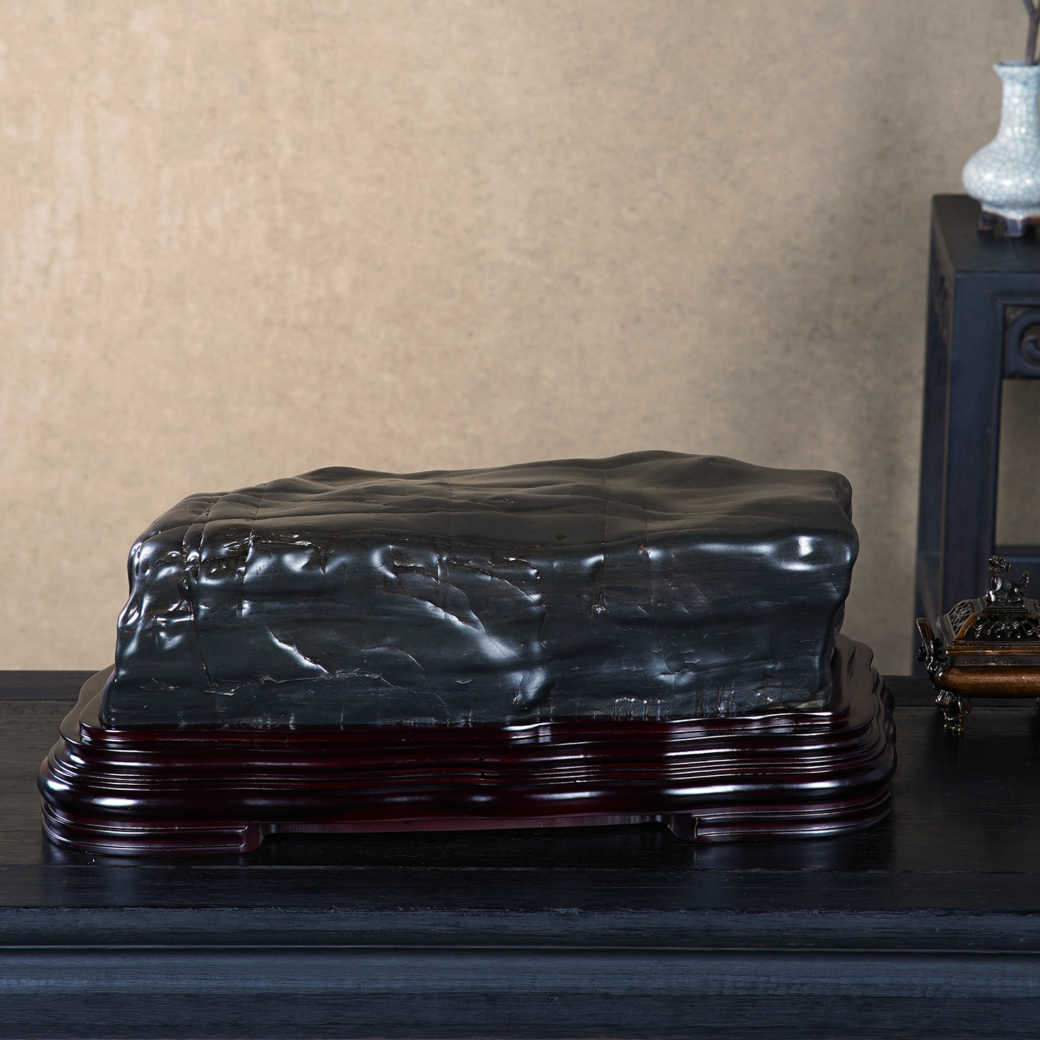 顶爷天然原石奇石【厚载玄台黑珍珠】广西来宾石收藏镇宅靠山摆件