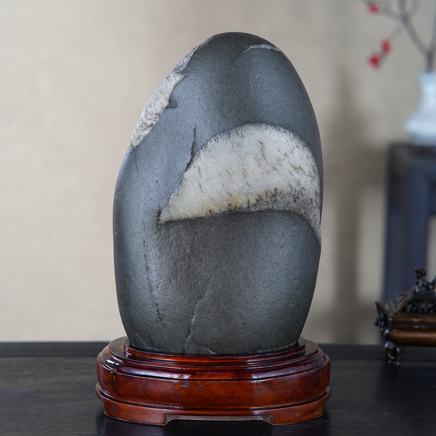 顶爷天然原石奇石【黄河明月】黄河石收藏摆件修心观赏镇宅靠山石