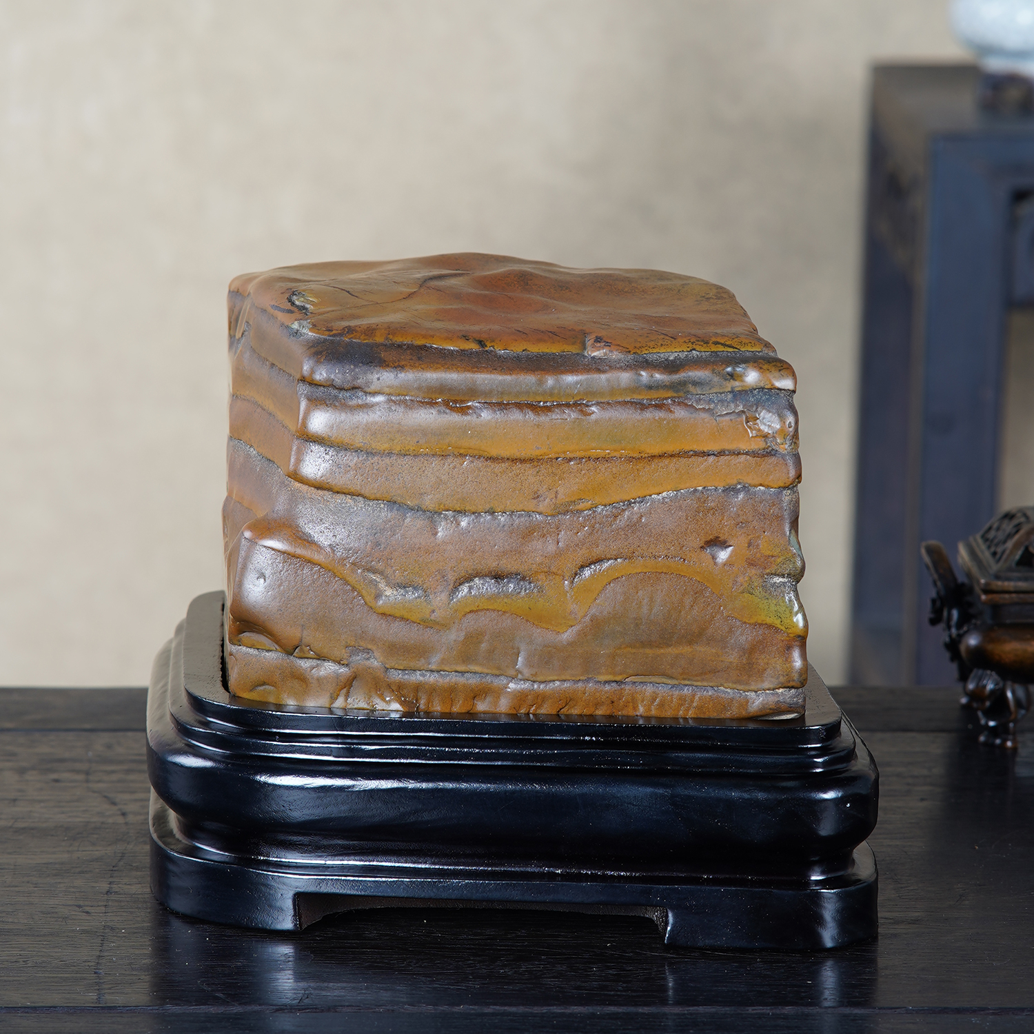 顶爷天然原石奇石【御玺天成彩陶石】收藏摆件镇宅靠山石把玩件