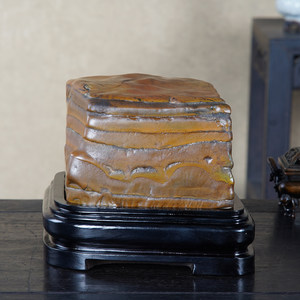 顶爷天然原石奇石【御玺天成彩陶石】收藏摆件镇宅靠山石把玩件