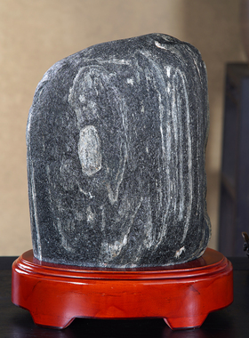 顶爷奇石原石泰山石敢当靠山摆件