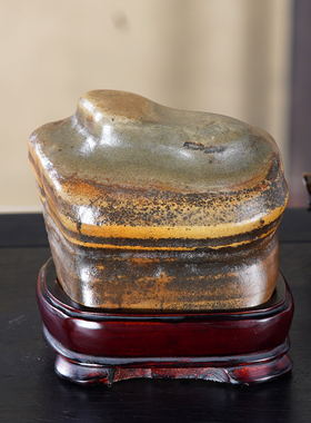 顶爷奇石原石靠山收藏大化石摆件